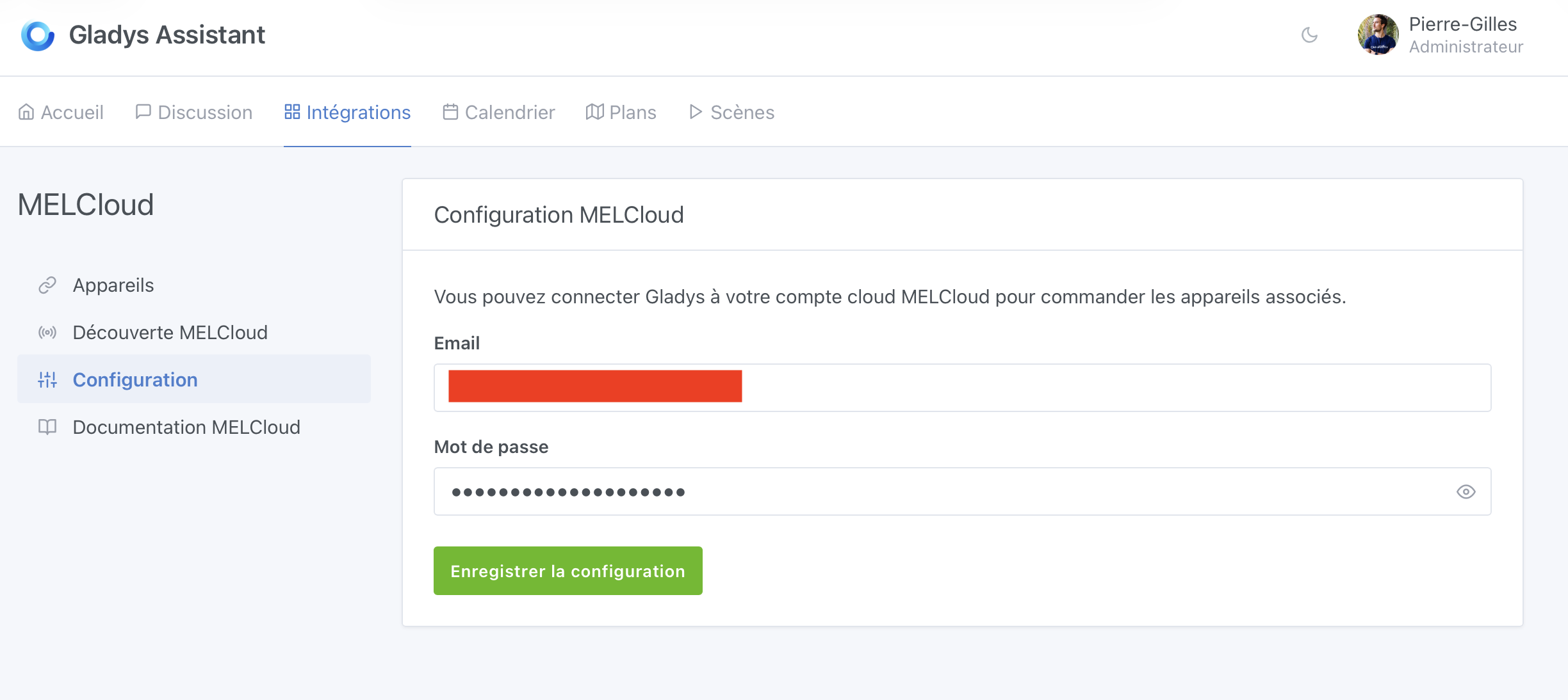 Configuration MELCloud