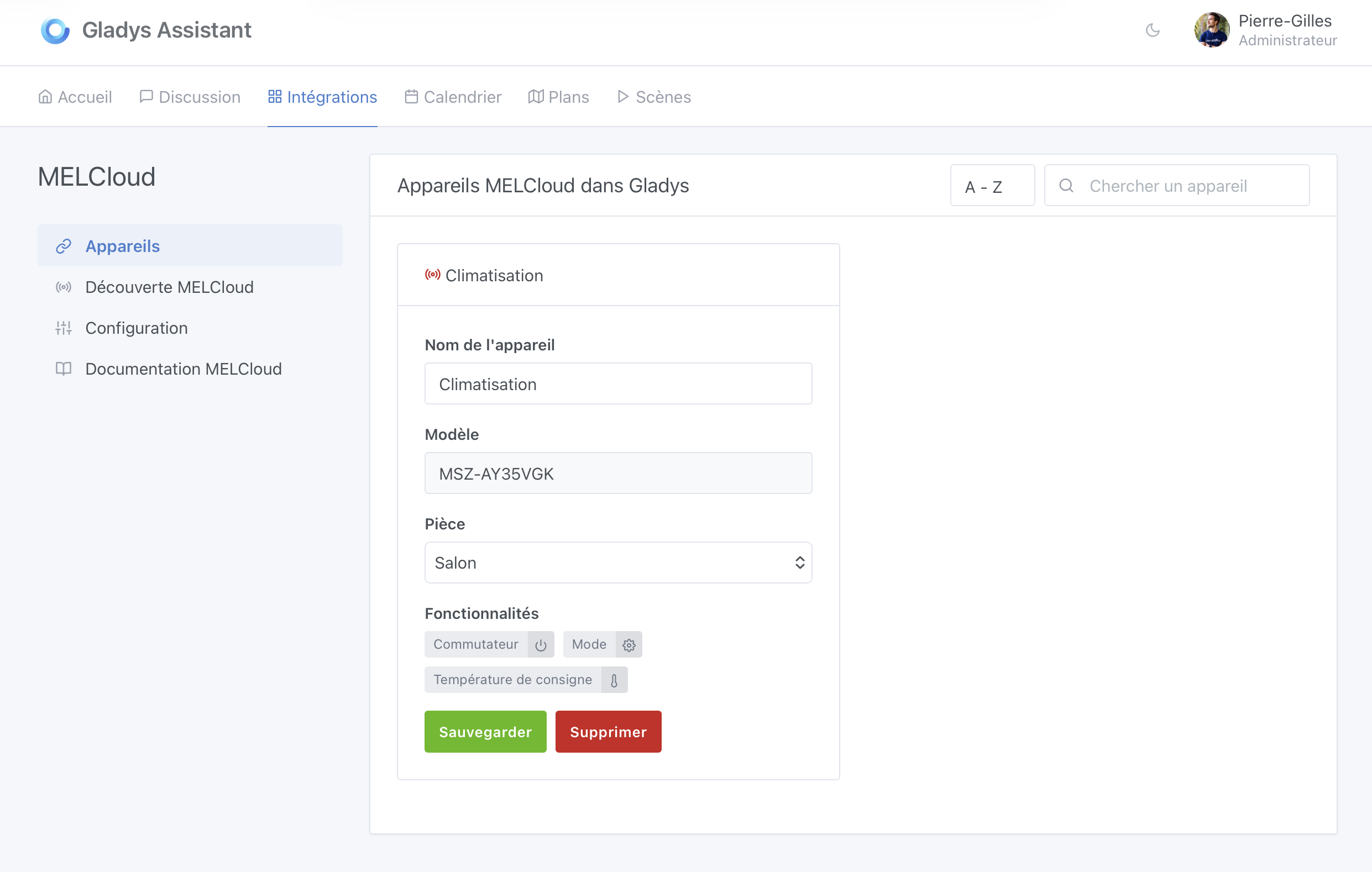 Ajouter un appareil MELCloud